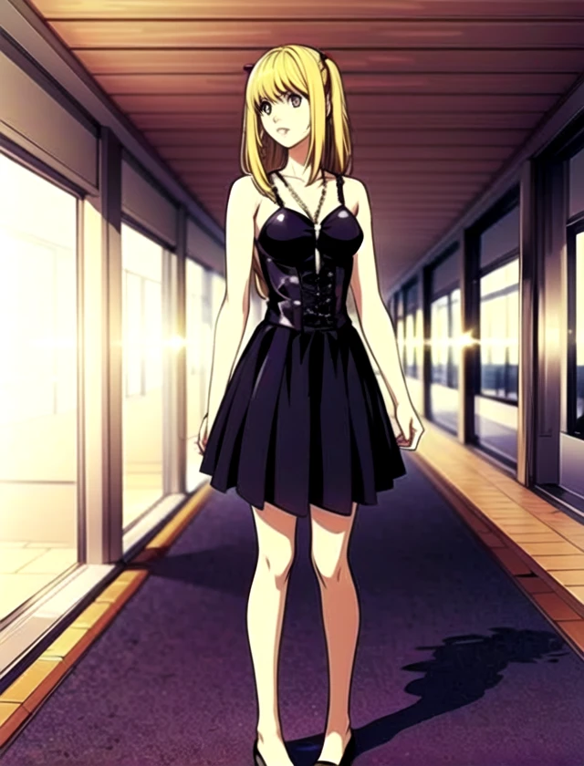 misa amane, solo, standing, outside, 1girl       <lora:misa-amane:1>