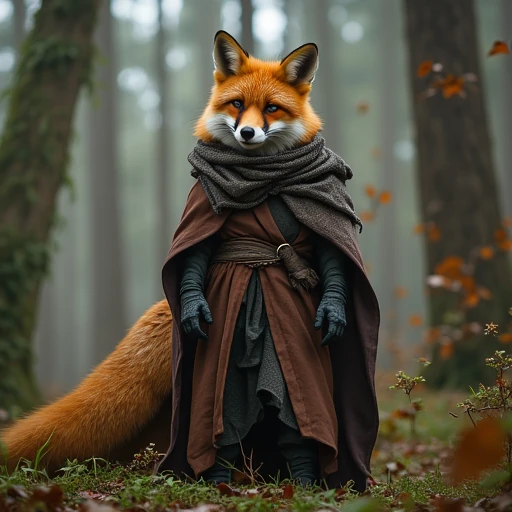 a fox dressed a a wizard, greg rutkowski