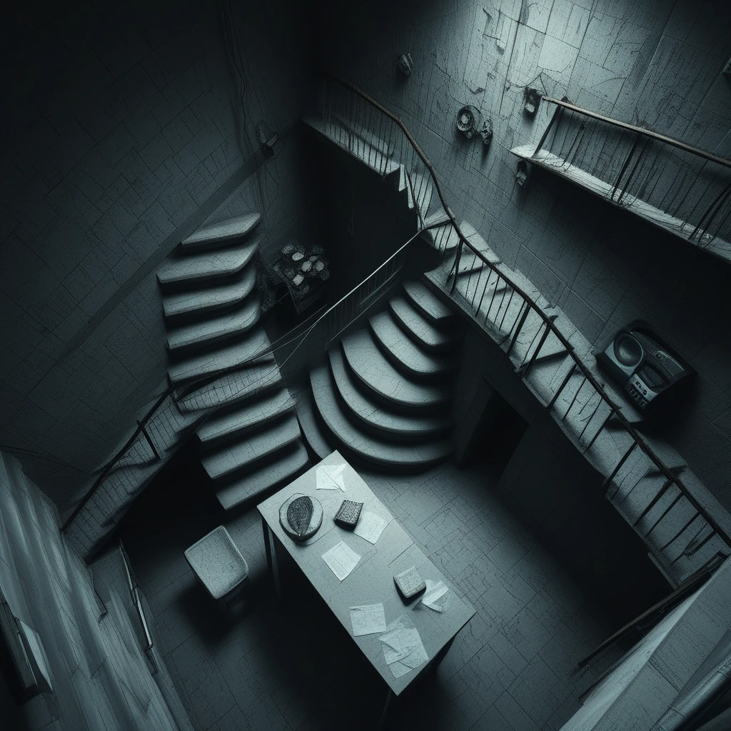 monochrome, from above, paper, wall, still life, reflection, fruit, stone stairs, fish, cable, column, washing machine, wooden chair, day, tile wall, desk, light