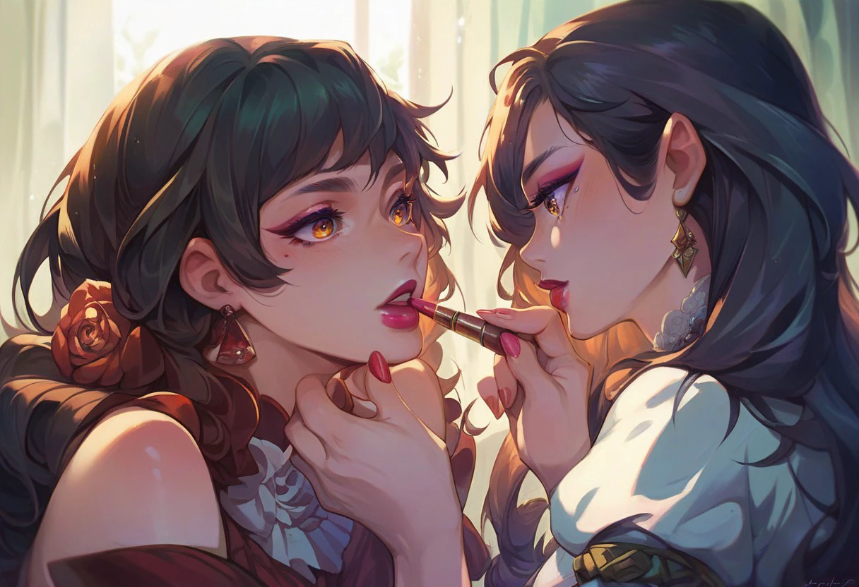 Applying makeup on another V1