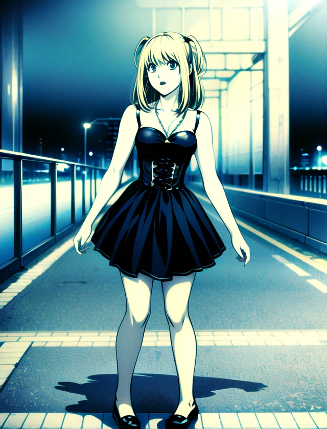 misa amane, solo, standing, outside, 1girl       <lora:misa-amane:1>