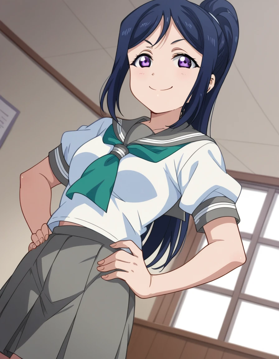 alone, One girl, View Viewer, 2D, anime, anime coloring, Upper Body, (Simple Background, White background:1.3), ayase aragaki, , serafuku, smile，Spread your legs， (((Skirt flip, I can see your panties)))，，(((Skirt flip, I can see your pants)))，,(((Put your hand in your panties))), (( Masturbating by touching the vagina with your fingers)), 