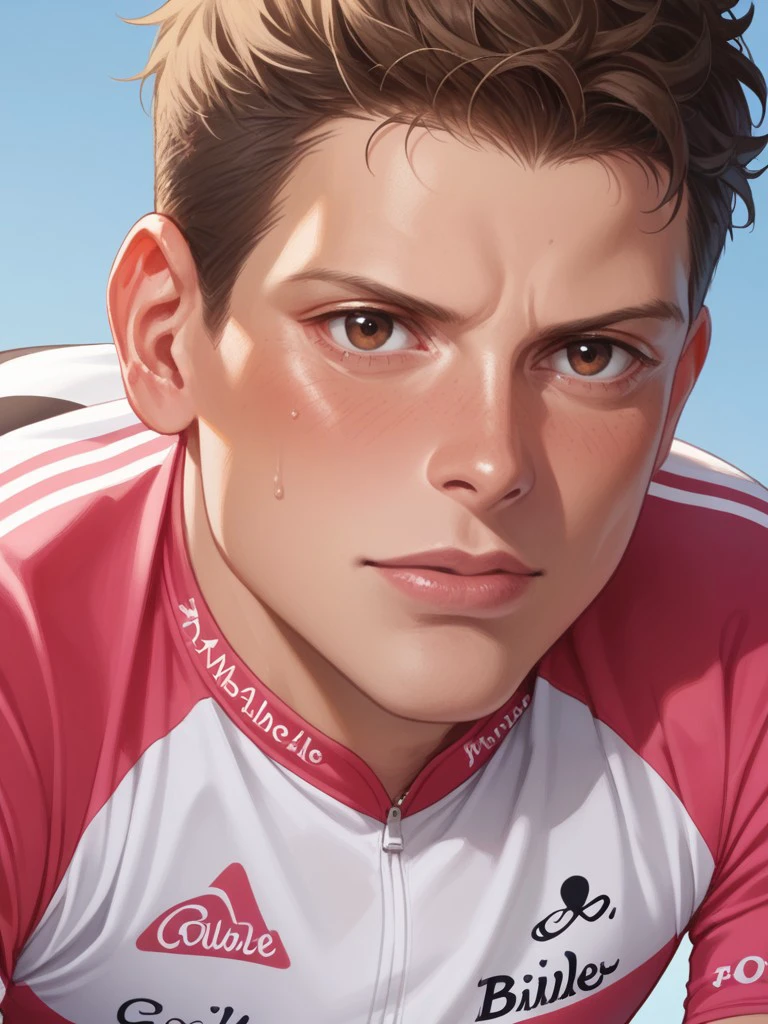 score_9,score_8_up,score_7_up,score_6_up,score_5_up,score_4_up,jan_ullrich, portrait, looking at viewer, cycling clothes , brown eyes,1man <lora:jan_ullrich_xl:1>