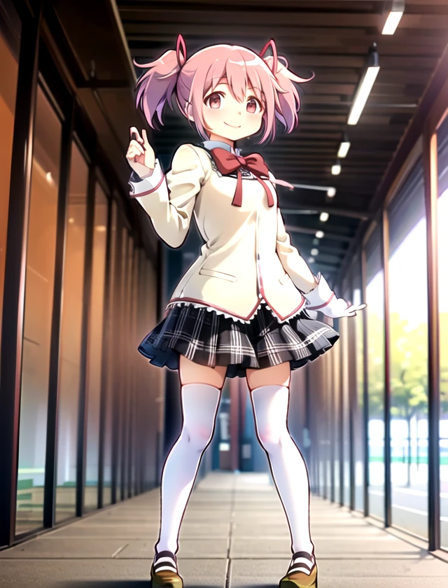 Madoka Kaname, solo, standing, outside, 1girl      <lora:Madoka-Kaname:1>