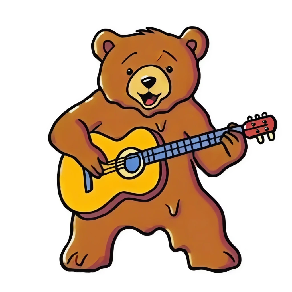 evang bear playing a guitar