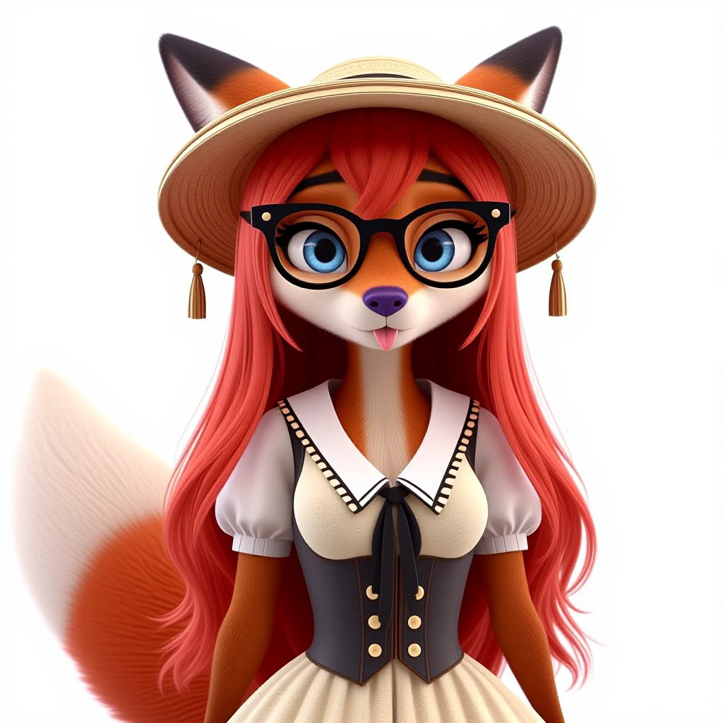 ((Auroriia:1.3), feral,  master anatomy, Red fox, Red fox,Red fox,Red fox,Red fox,Red fox, solo,  Red fox,Red fox,Red fox,Red fox,Red fox, realistic, furry, anthro:1.1).(anthro, anthropomorphic:1.2), (beautiful, blep, (white room:1.3),  blouse, cute, dress, fox, furry, furryanthro,:1.3) , (glasses,:1.4),   (lick,:1.2) longhair, spring, sunhat, vixen,( longhairgirl, anthrocharacter, furrycharacter,:1.3)( realistic,:1.4):1.4)(beautiful eyes:1.2), r(ealistic,:1.3)),( Blender, High quality,:1.4) (pretty eyes:1.4),  High definition,( Ambient occlusion, (Lighting, form, depth:1.3))  high quality character, (Lighting, form, depth:1.3, (Lighting, form, depth:1.3, (Lighting, form, depth:1.3) <lora:bing3d-flux-run5-e1:1>