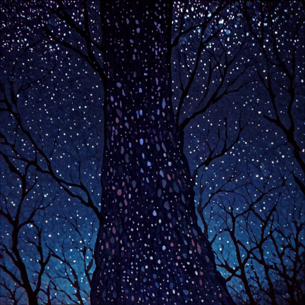 (score_9, score_8_up, score_7_up, score_6_up), abstract art, abstract art, abstract_background, abstract, Night time, starry sky, dark lighting, dark, atmospheric, immersive, Zyrnox-Exoterra Style, Horror Theme, Lovecraftian Horror, Cosmic Horror, Beautiful Tree
