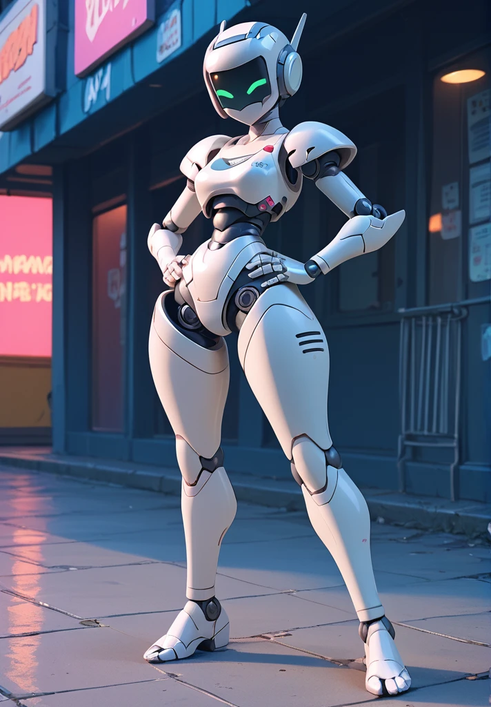 <lora:Vaporwave_v2:1> vaporwave,
robot girl, <lora:Robogirl:1> robogirl, android, robot joints, mechanical parts, full body, cocked hip, wide hips,
hands on hips,, score_9, score_8_up, score_7_up, score_6_up, score_5_up, score_4_up, BREAK