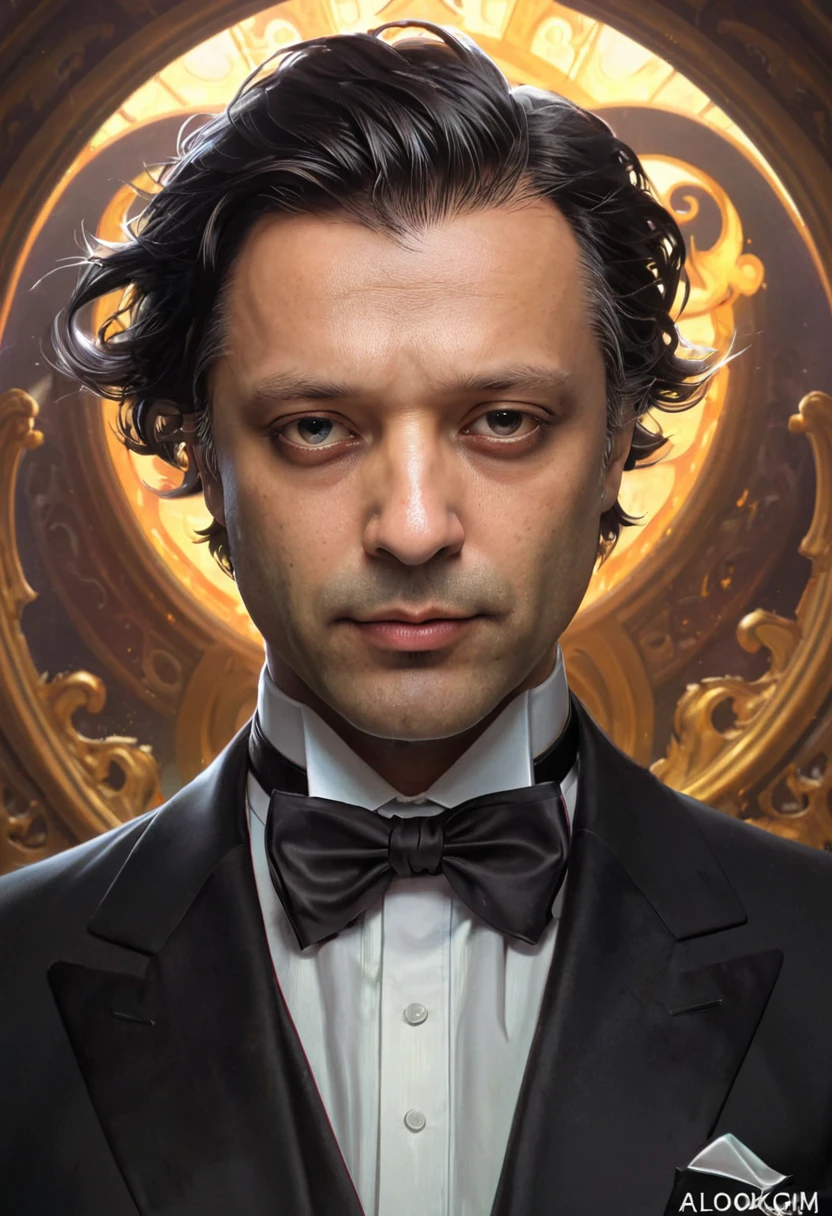 bob,tuxedo, dark, concept art, digital painting, smooth, sharp focus, illustration, art by artgerm and greg rutkowski and alphonse mucha<lora:Bob Food Use:0.9>