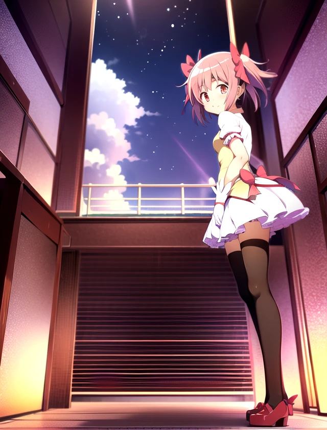 Madoka Kaname, solo, standing, outside, 1girl      <lora:Madoka-Kaname:1>