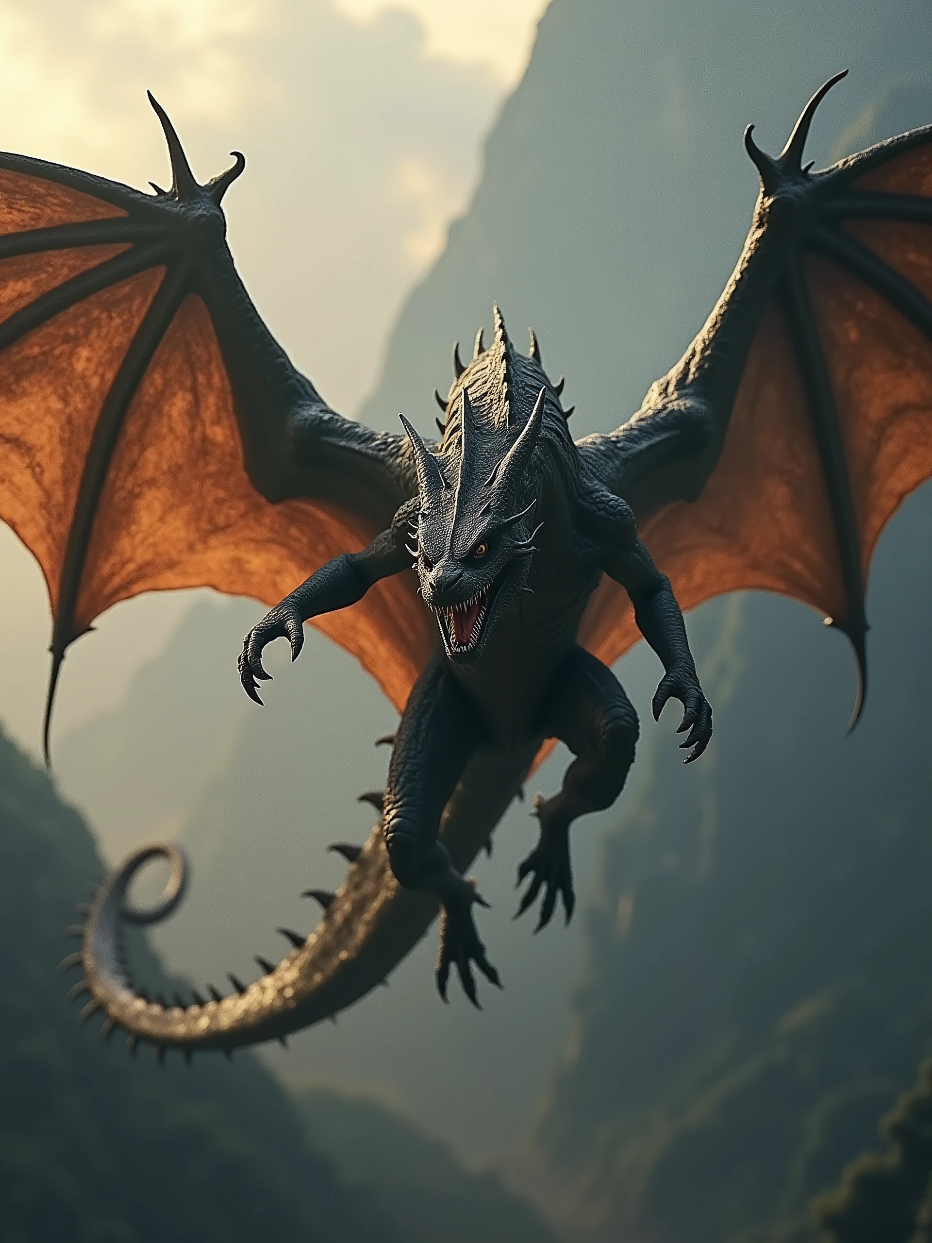 the dragon from game of thrones flying