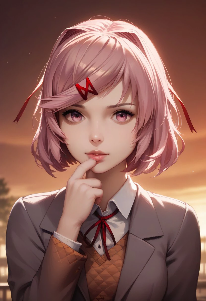 score_9, score_8_up, score_7_up, realistic, female, NATSUKI (DOKI DOKI LITERATURE CLUB)