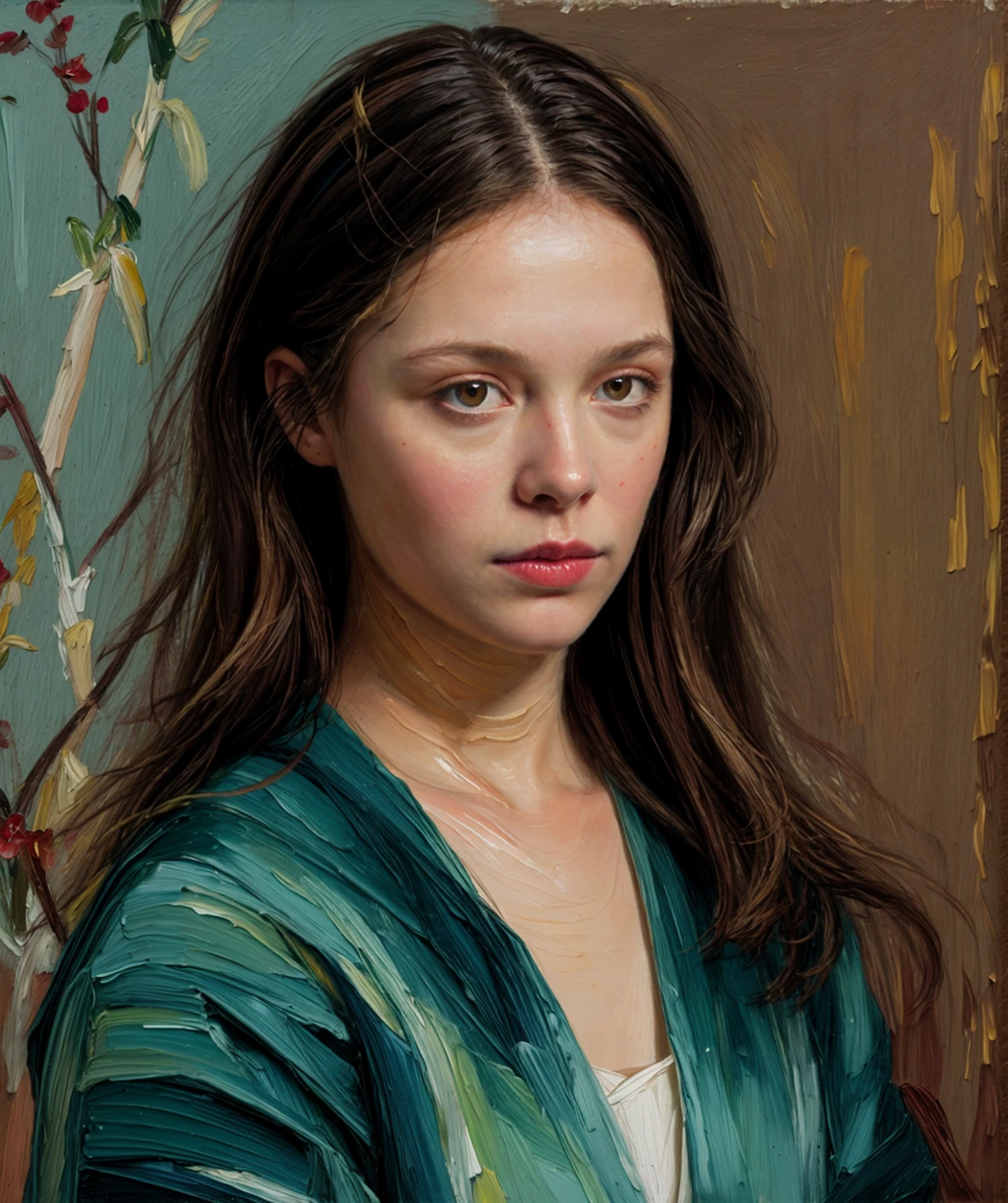 <lora:add_detail:0.5>, (oil painting:1.1), <lora:Paula:0.8>, artistic, best quality, realistic face, long hair, solo, 1woman Paula, portrait, kimono, <lora:classic_oil_painting:0.6>