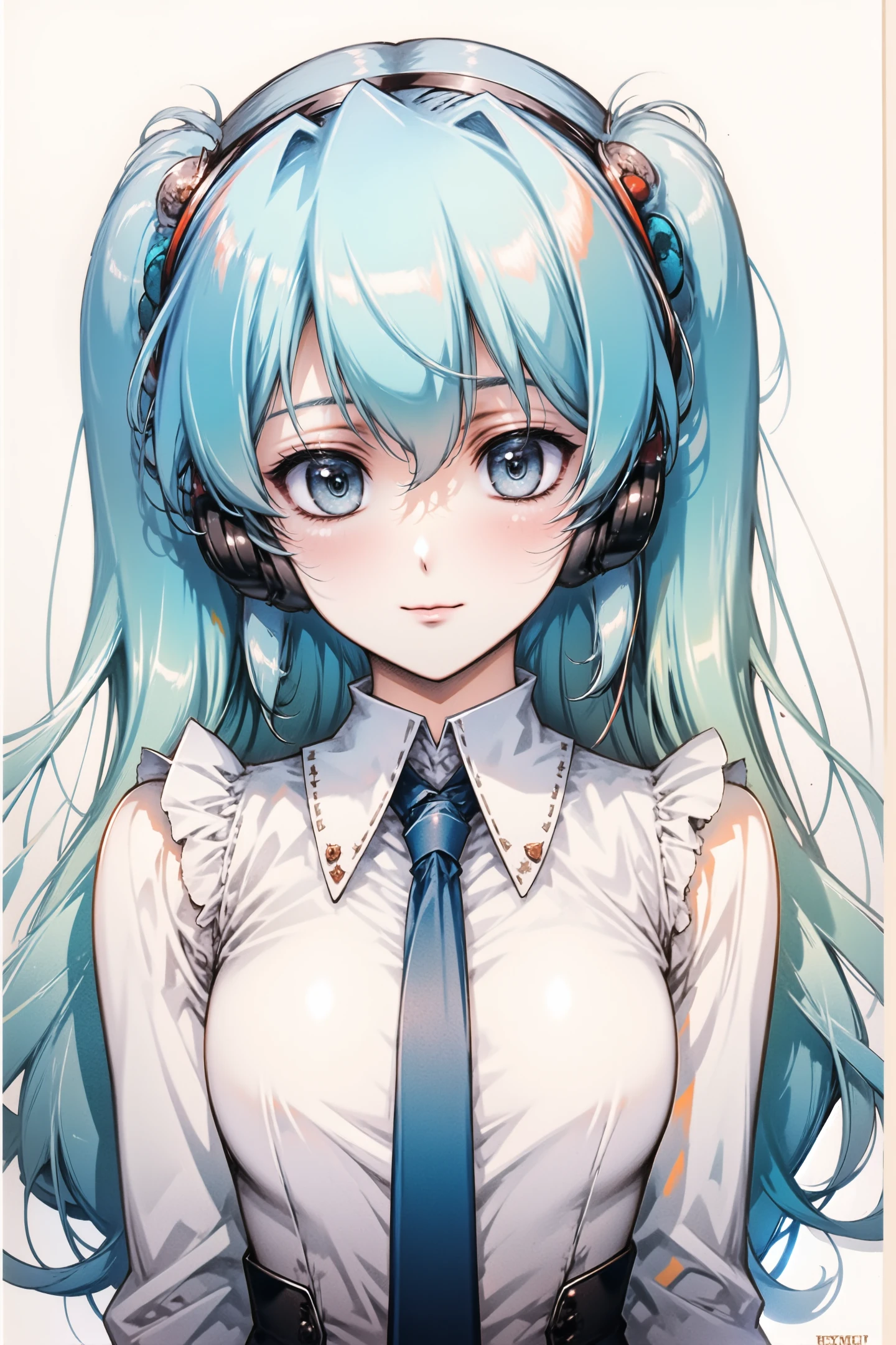 flyx3 Style, 1girl, solo, hatsune miku, long hair, twintails, thighhighs, skirt, detached sleeves, necktie, headset, black thighhighs, looking at viewer, shirt, zettai ryouiki, black skirt, pleated skirt, very long hair, tattoo, headphones, cowboy shot, white shirt, bare shoulders, aqua eyes, aqua hair, breasts, sleeveless, smile, closed mouth, bangs, blue eyes, long sleeves, sleeveless shirt, frills, hair between eyes, hair ornament, blue hair, miniskirt, shoulder tattoo, blue necktie.
<lora:flyx3_FLUX:1.5>