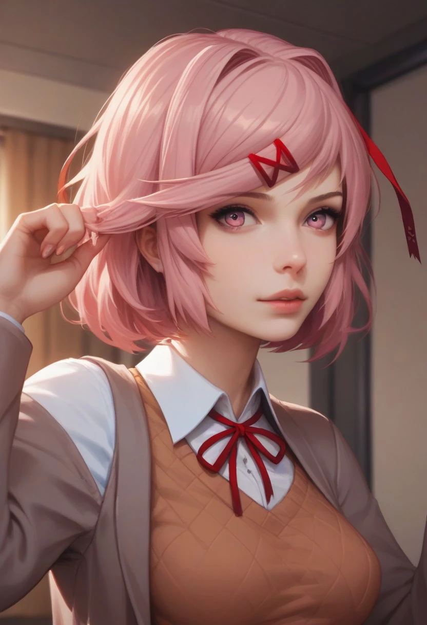 score_9, score_8_up, score_7_up, realistic, female, NATSUKI (DOKI DOKI LITERATURE CLUB)