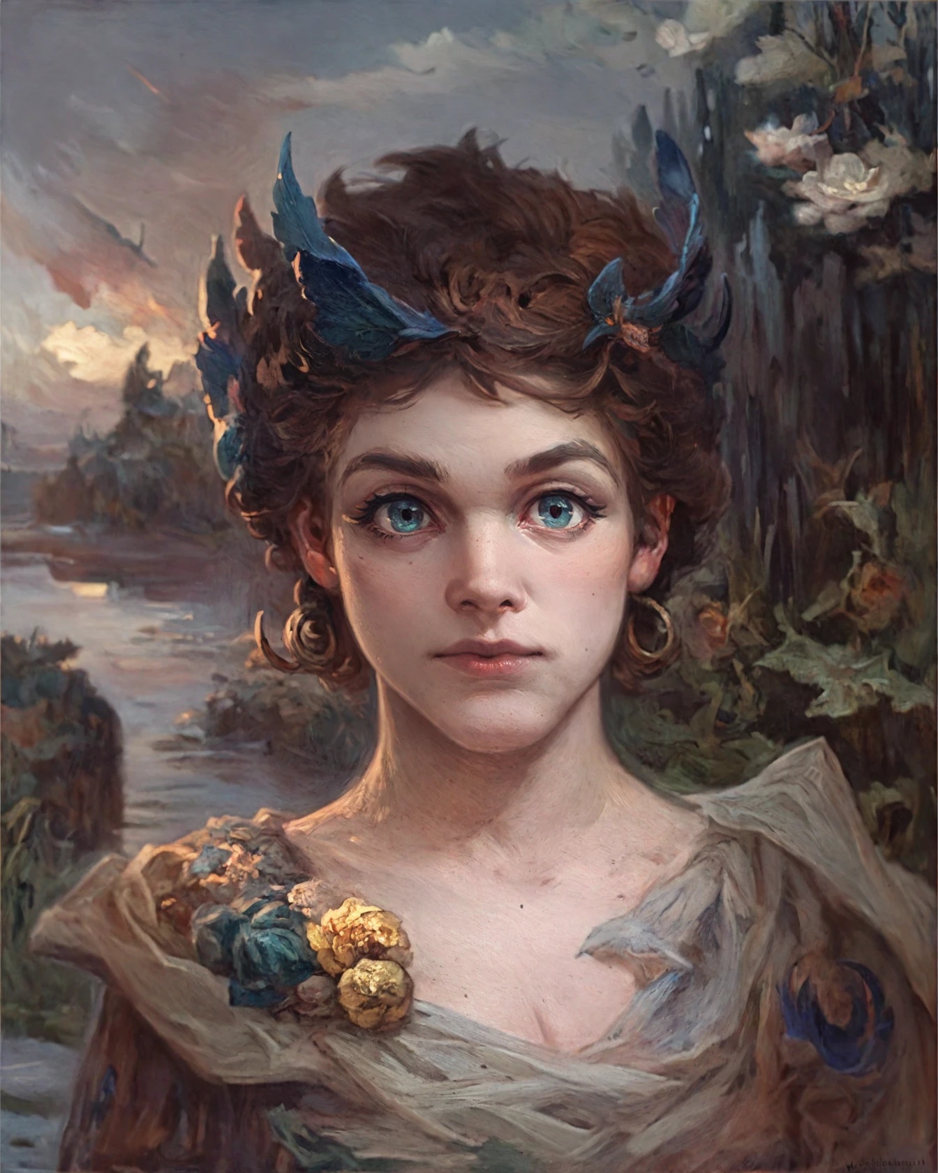 <lora:wilhelm-kotarbinski_pony_v1:1> ' nature ' by  Kotarbinski Wilhelm in 1955
romanticism \(style\)
literary painting \(genre\)
a portrait of a young woman, score_9, score_6_up, score_7_up