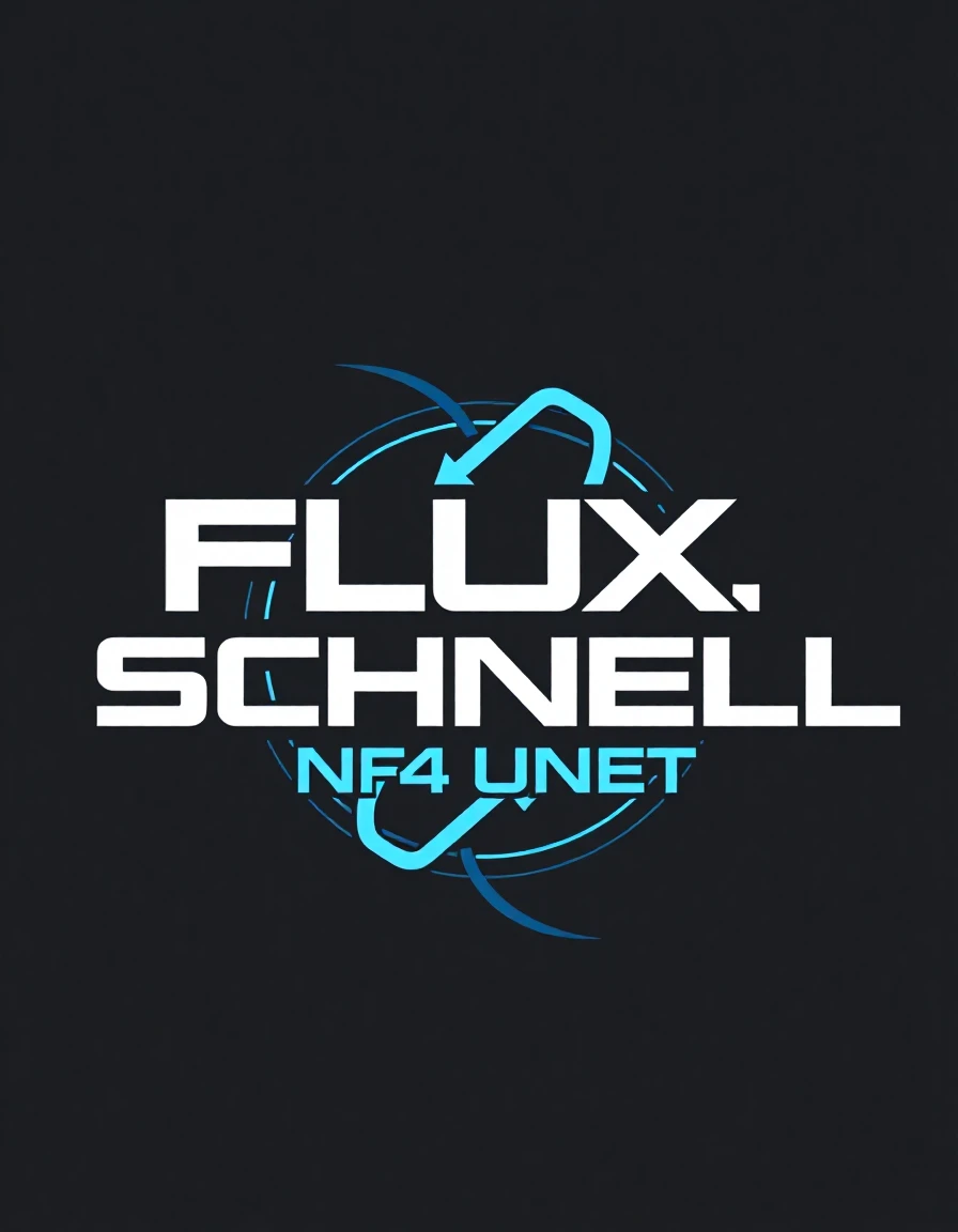 clean and futuristic logo with text "FLUX.SCHNELL NF4 UNET"