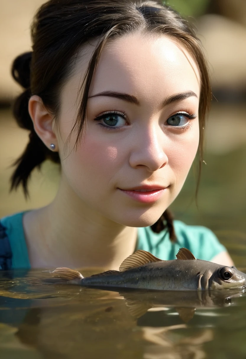 jodelle woman,shaded_face, bokeh, mudskippers, piranha<lora:Jodelle Ferland SDXL:0.8>