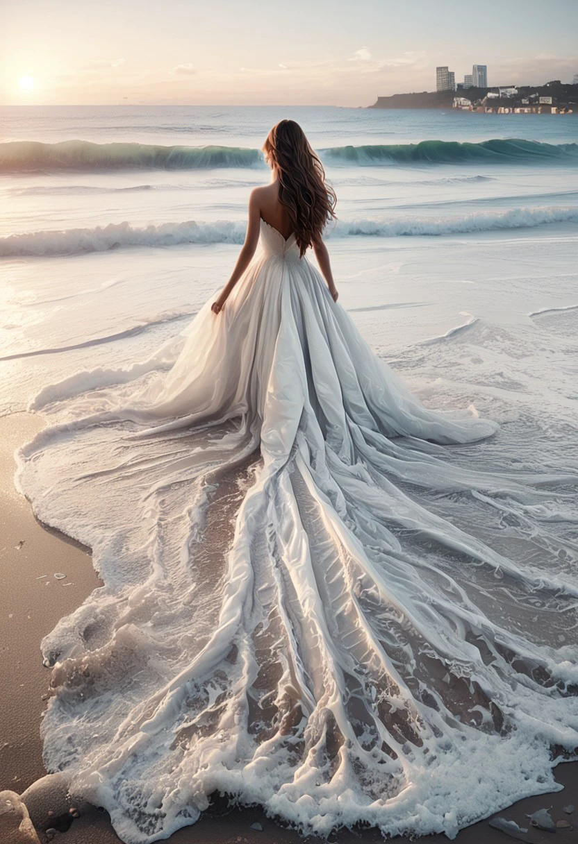 score_9,score_8_up,score_7_up,(masterpiece),(photorealistic),(intricate details),ultra-detailed,very aesthetic,backlighting,shiny,sparkling,elegant,
woman from back view, (backside),back,long hair,white dress,dress,
waves,ocean,water, sunrise, dynamic_angle,
<lora:0c34nXLP:0.6>,0c34n,
zPDXLrl, higly detailed, masterpiece, award winning, Far Away