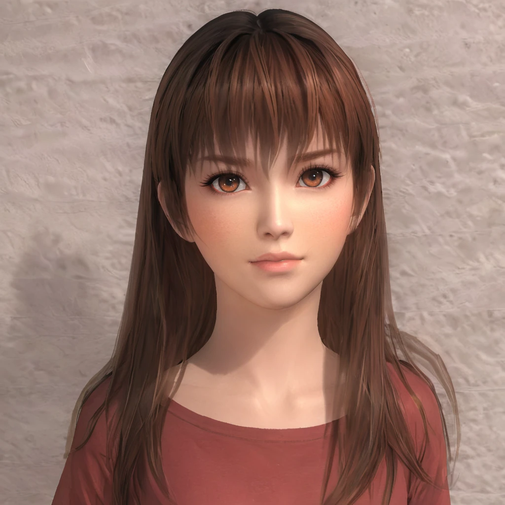 kasumidoa5lr, 1girl, solo, long hair, loose hair, T-shirt, light smile, looking at viewer <lora:kasumidoa5lrXL:0.7>