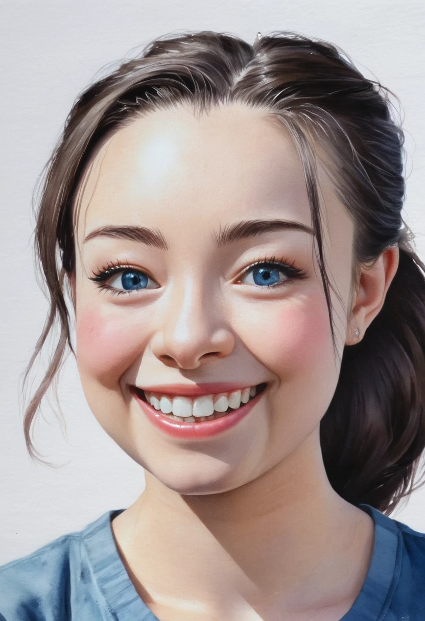 jodelle woman,smile, girl, watercolor, hyperreal<lora:Jodelle Ferland SDXL:0.8>