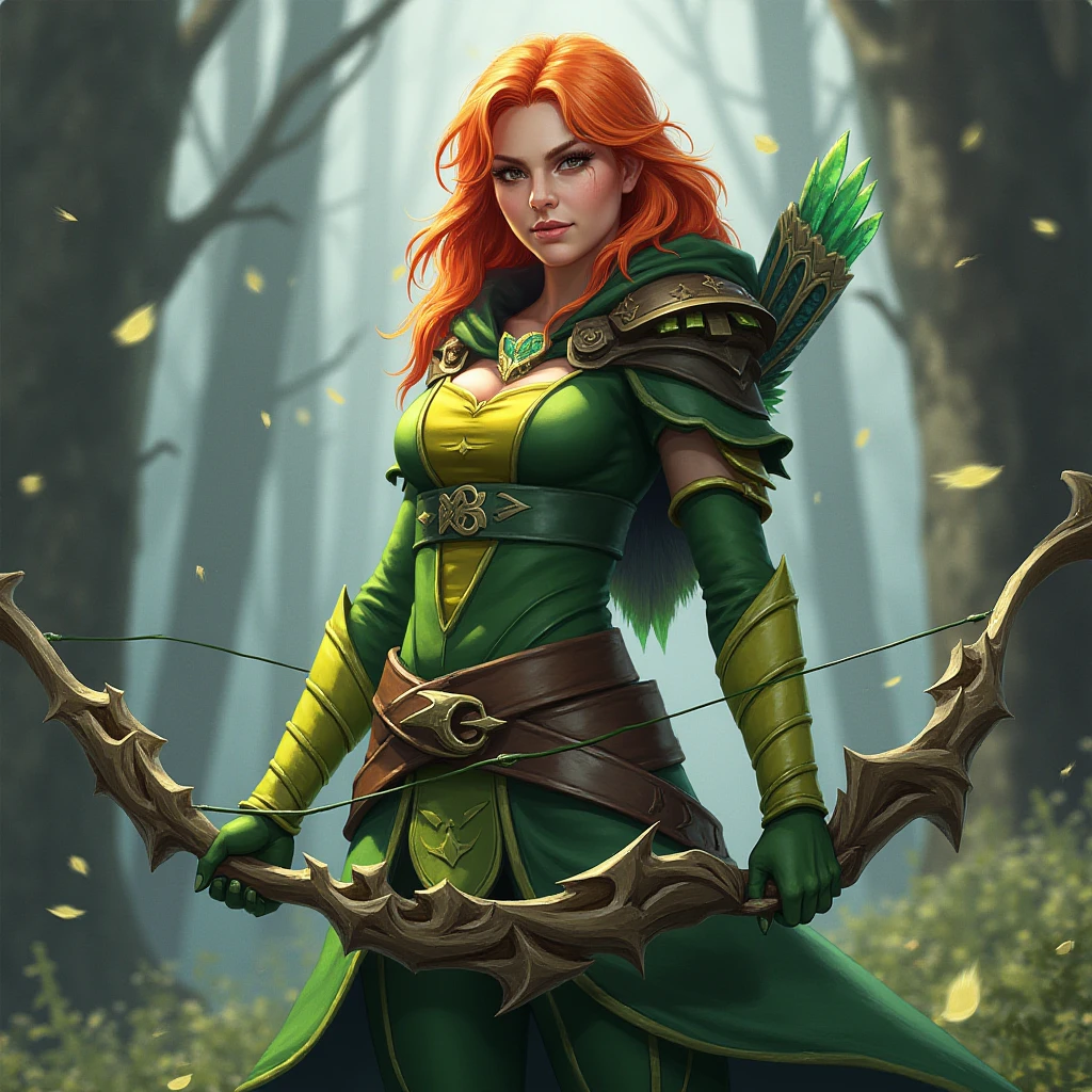 WindRanger  <lora:Windranger_Dota_2_Flux:1> holding a bow