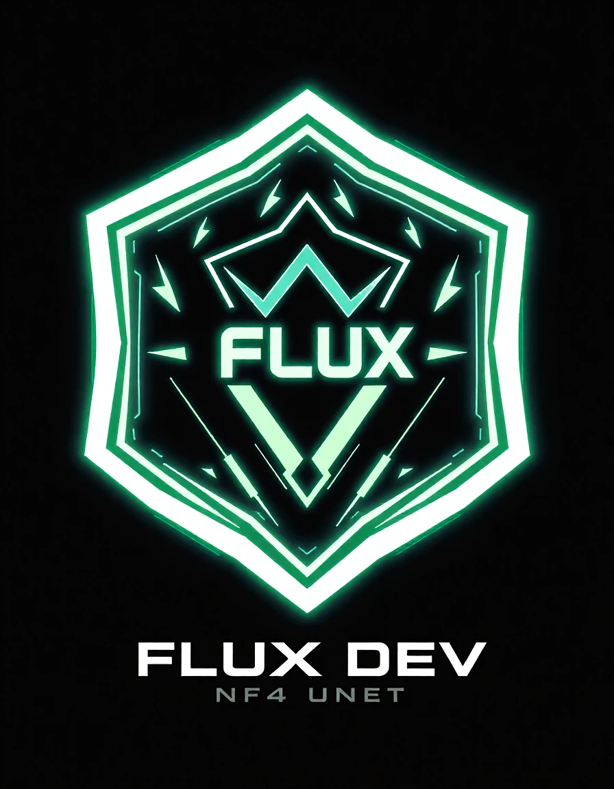 futuristic design logo "FLUX DEV NF4 UNET"