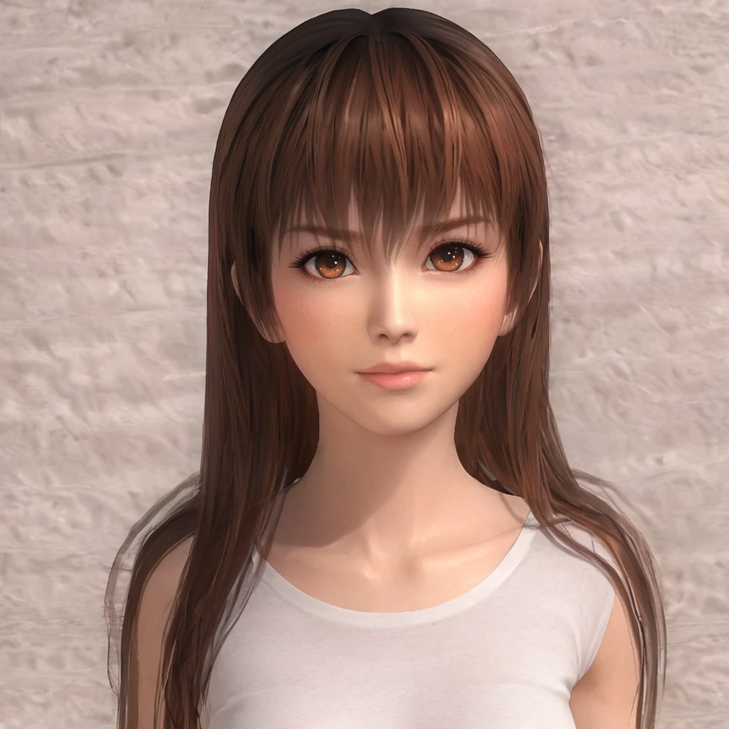 kasumidoa5lr, 1girl, solo, long hair, loose hair, T-shirt, light smile, looking at viewer <lora:kasumidoa5lrXL:0.7>