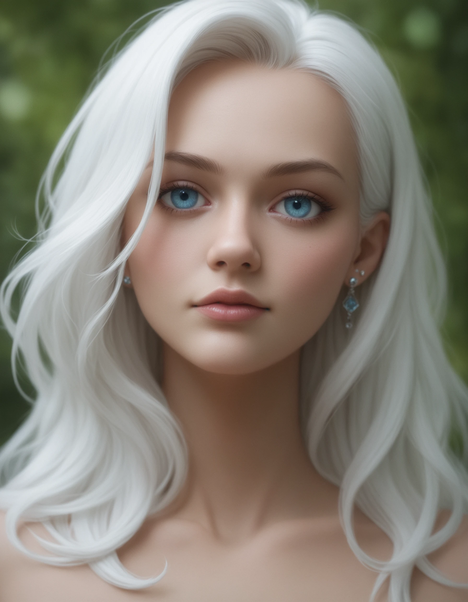 Close-up ultra realistic 8k cg, (Gorgeous fairy with white hair:1.5), Centered composition, Radiant beauty, Picture-perfect face, (Piercing blue eyes:1.3), Intricate jewelry, Delicate crown, (Fantasy forest setting:1.2), Dreamy ambiance, Enchanted atmosphere, (Gentle sunlight filter:1.2), Lifelike details, Vibrant colors, Intricate background, score_9, score_8_up, score_7_up, score_6_up, score_5_up, score_4_up,