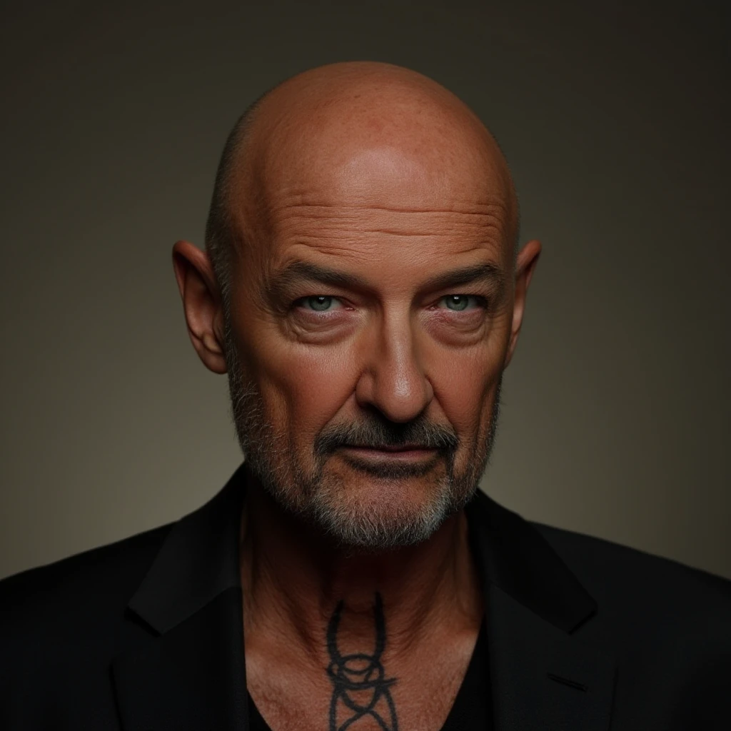 john locke as a hitman with a tattoo on his neck