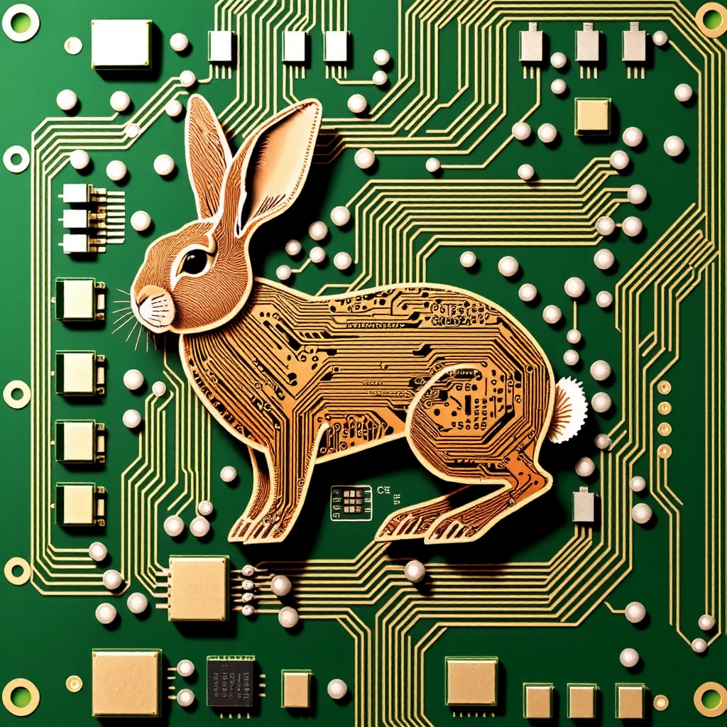 TzigoCBS, a rabbit as a circiut board,  high detailed, <lora:TzigoCBS:1>