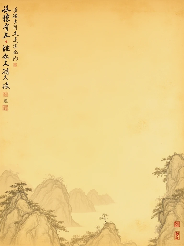 Chinese painting from the Song Dynasty, with a yellowish background,Yellowed Paper, Song Dynasty Chinese Painting,The style of Ming Dynasty painter Qiu Ying,Ancient Chinese paintings include , 8K