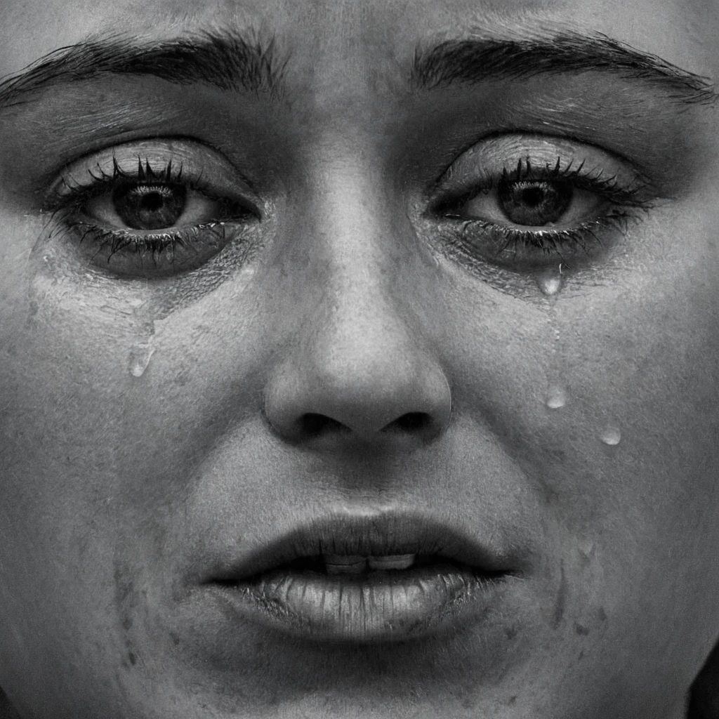 Hyperrealistic art of <lora:crying style v4:1>
a black and white photo of a woman crying with her hand on her face.,1girl,solo,open mouth,1boy,monochrome,closed eyes,greyscale,male focus,teeth,mole,portrait,realistic,hands on own face , crying, sad, teary face, tears, crying style, Extremely high-resolution details, photographic, realism pushed to extreme, fine texture, incredibly lifelike
