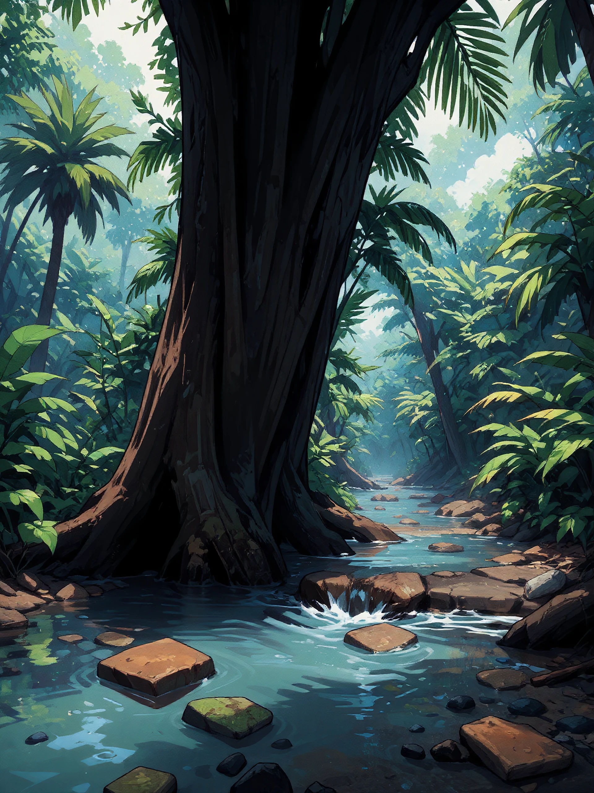 a creek in the jungle