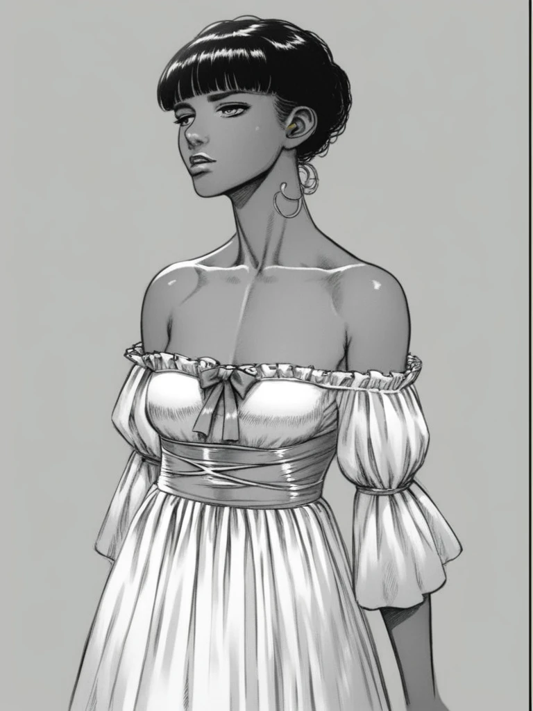 woman in a dress, Transparent overlays, Off-the-shoulder neckline, monochrome 
score_8_up    <lora:Kentaro Miura's Berserk 4-000001:.81>