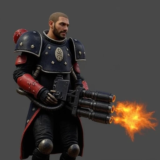 a person holding a onehanded hvyflamer weapon