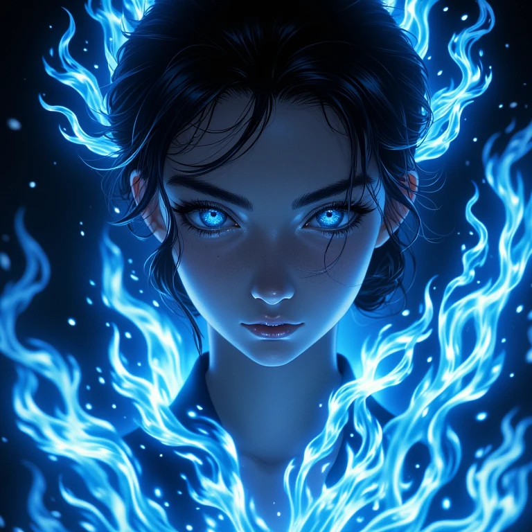 masterpiece,high resolution,super realistic, ,cinematic lights,realistic flames,
, <lora:OnFire_9_flux:0.8>,
onfire,
1girl,solo,portrait,blue flames,