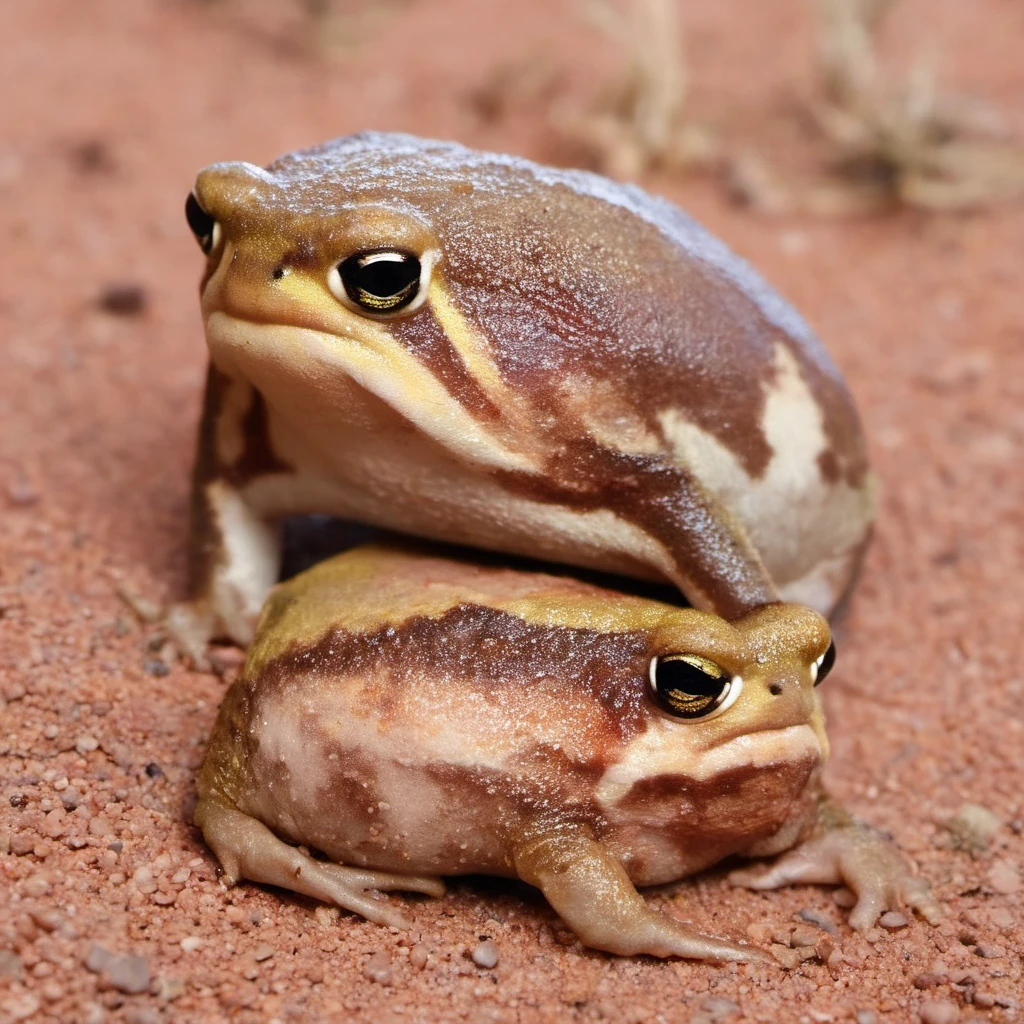 rain frog  <lora:Rain Frog SDXL:1>, in a  desert