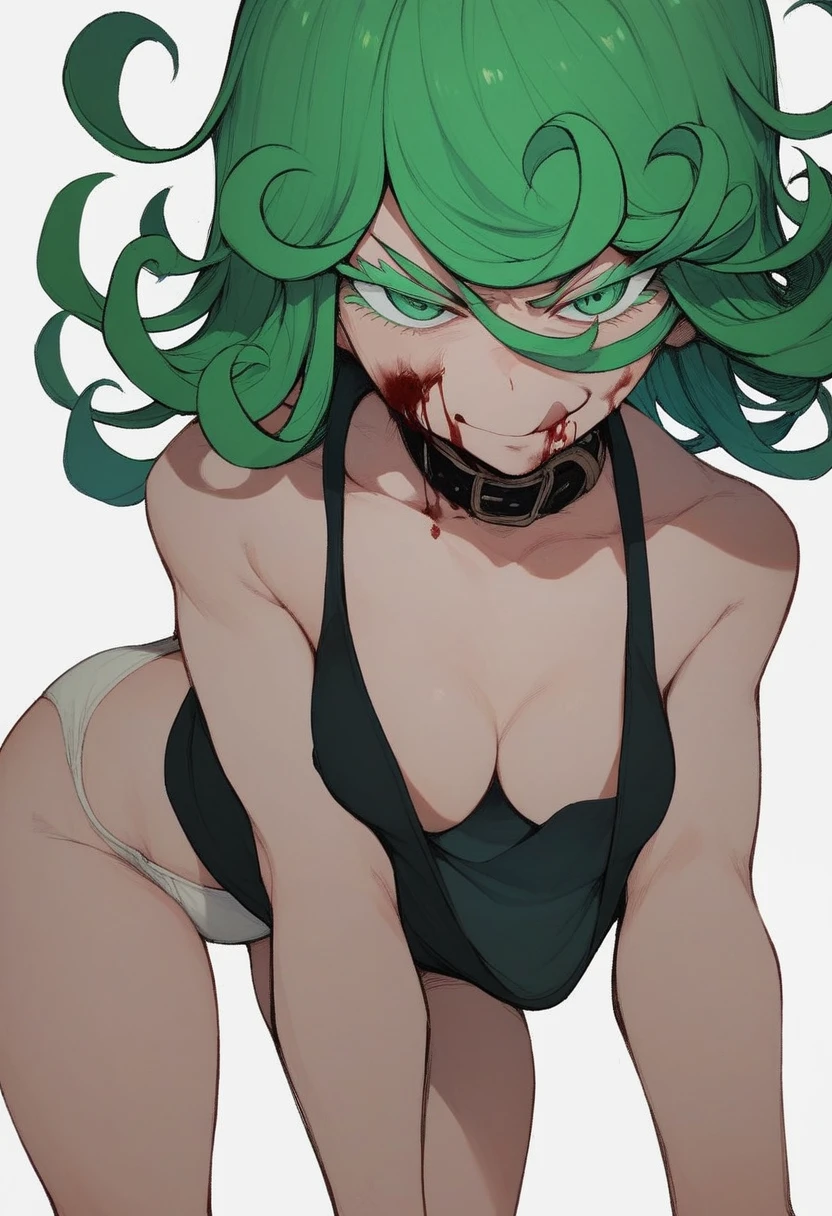 score_9, score_8_up, score_7_up, score_6_up, score_5_up, score_4_up, (source_anime), one punchman, 1girl, solo, ((tatsumaki)), Sweaty, six pack, Slim waist, small breast, thick thighs, Defined abdomen, puffy nipples, Squeezing the breasts with the hands, Holding her breasts, Very embarrassed, angry cute, fat pussy
