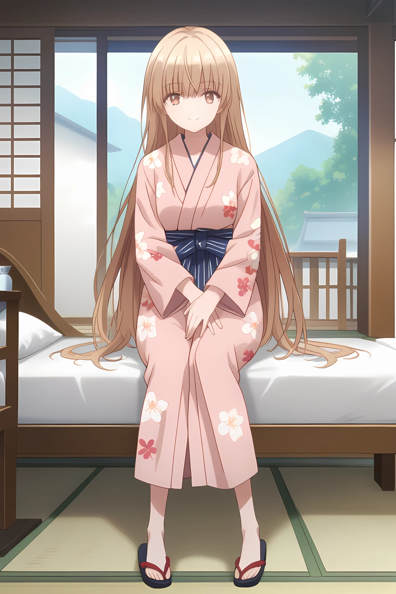 yukata, an-mahiru, medium breasts, 1girl, solo, skinny, masterpiece, high quality, (full body|sitting|standing|lying), indoors, light smile, score_9, score_8_up, score_7_up, source_anime, anime, anime style, long hair <lora:an-mahiru-pony-V01-000004:0.80>