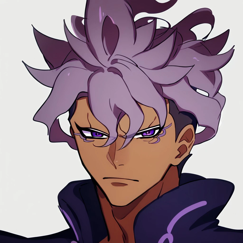 score_9, score_8_up, score_7_up, rating_safe, 1boy, male, solo, looking at viewer, simple background, score_6_up, sakurazaki jouji, purple hair, purple eyes, dark skin, gakuran, anime artwork,1boy, male focus, solo,masterpiece, best quality, <lora:Floox_Style:1>, detailed eyes, detailed hair, looking at viewer,