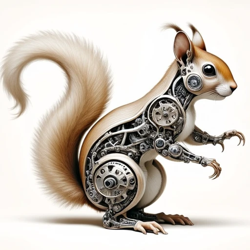 anatomysketch of a biomechanical squirrel