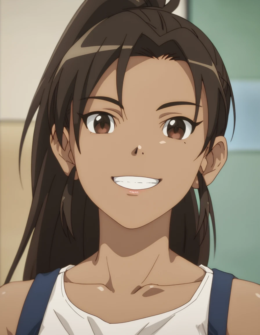 <lora:DevilPartTimer:1>, score_9, score_8_up, score_7_up, score_6_up, score_5_up, score_4_up, source_anime,  , smile, portrait Amane, very long hair, ponytail, brown eyes, brown hair,