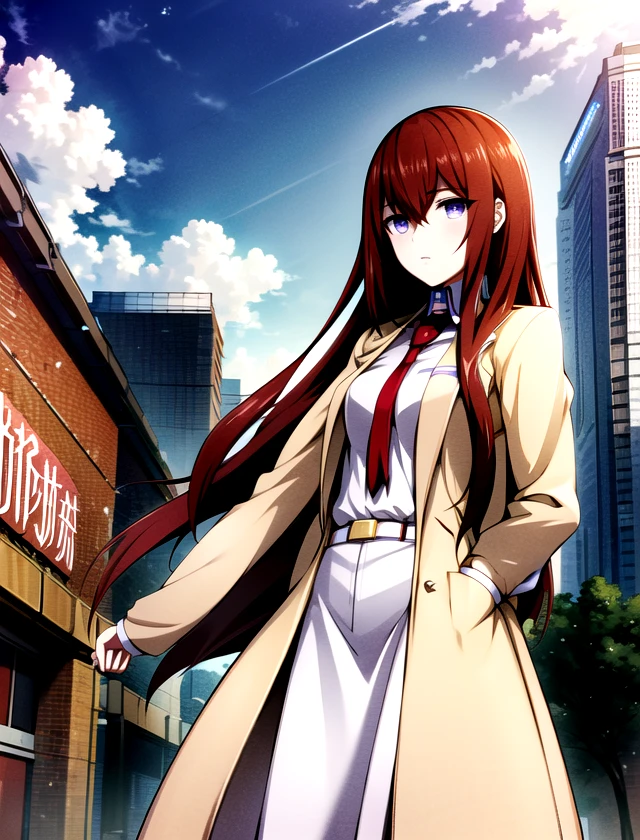 Kurisu Makise, solo, standing, outside, 1girl          <lora:Kurisu-Makise:1>