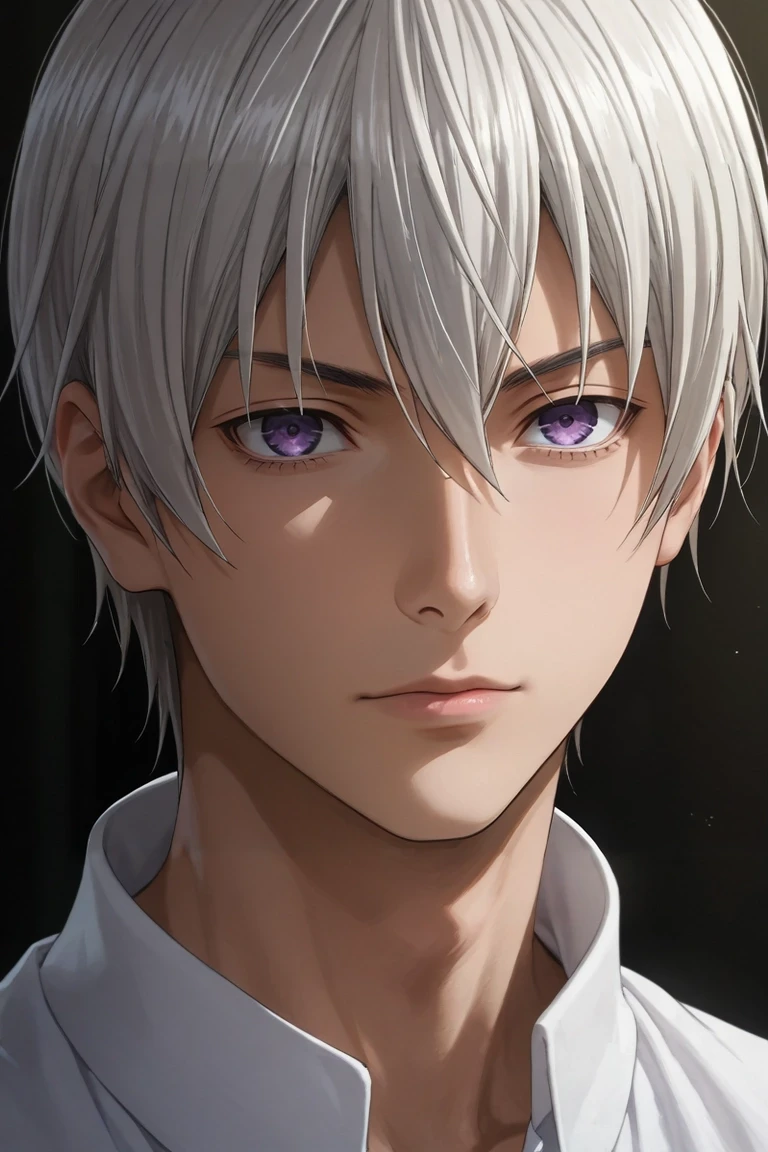 score_9, score_8_up, score_7_up, source_anime, rating_safe, intricate details, (realistic:0.6), , , 1boy, solo, male focus, <lora:eishi_tsukasa_pony:0.76>, eishi_tsukasa, white hair, purple eyes, short hair, hair between eyes, , , <lora:sdxl_lightning_8step_lora:1>