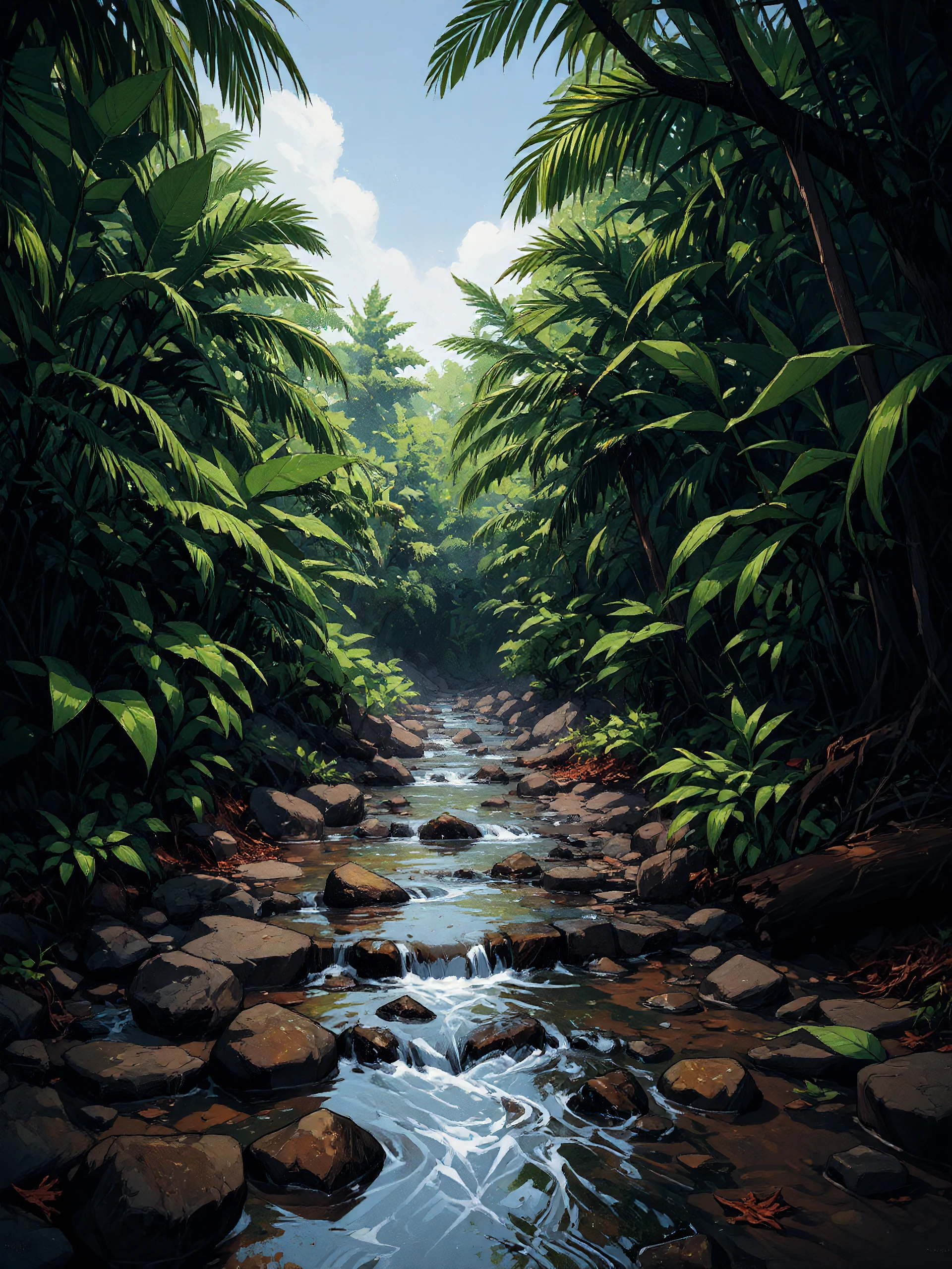 a creek in the jungle