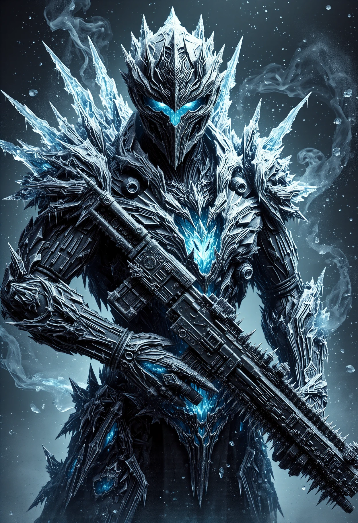 DonMGl00my1c3FX, black ice,  male gold hercudrome, , plasma rifle