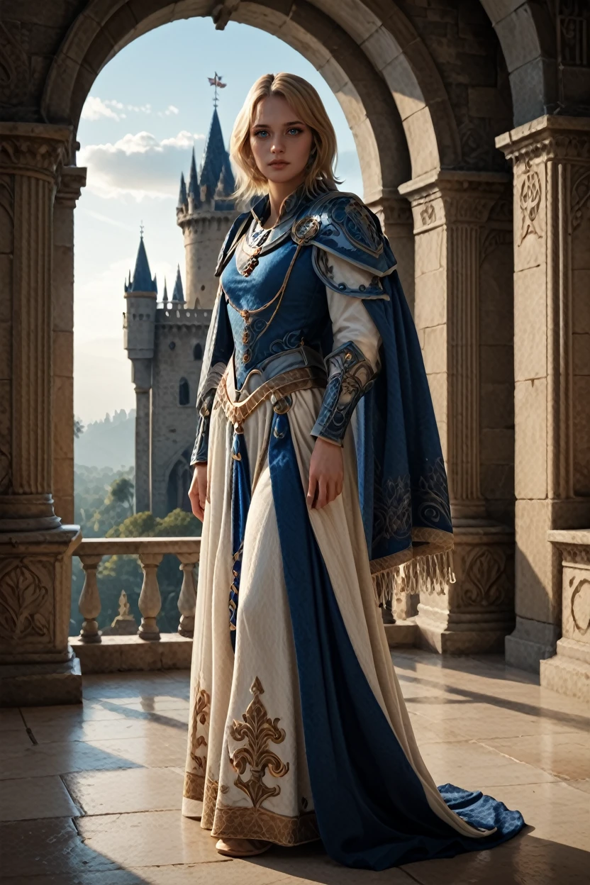 score_9, score_8_up, score_7_up, score_6_up
<lora:LAAvele:1.0>
LAAvele, 1girl, blonde hair, blue eyes, looking at viewer, regal, solo, full body, ancient castle, royal attire, dramatic lighting, majestic pose, historical setting, overcast sky