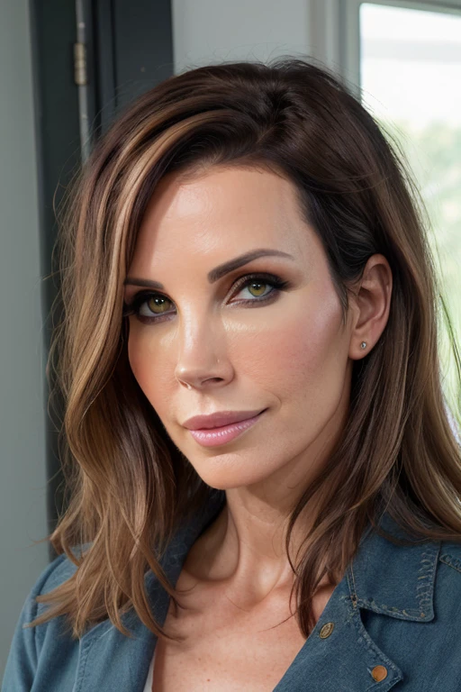 portrait of a shaysight7 woman with dark hair with highlights and lowlights, wavy hair, raw color photo, <lora:shaysight7-sd-prodigy:0.8>