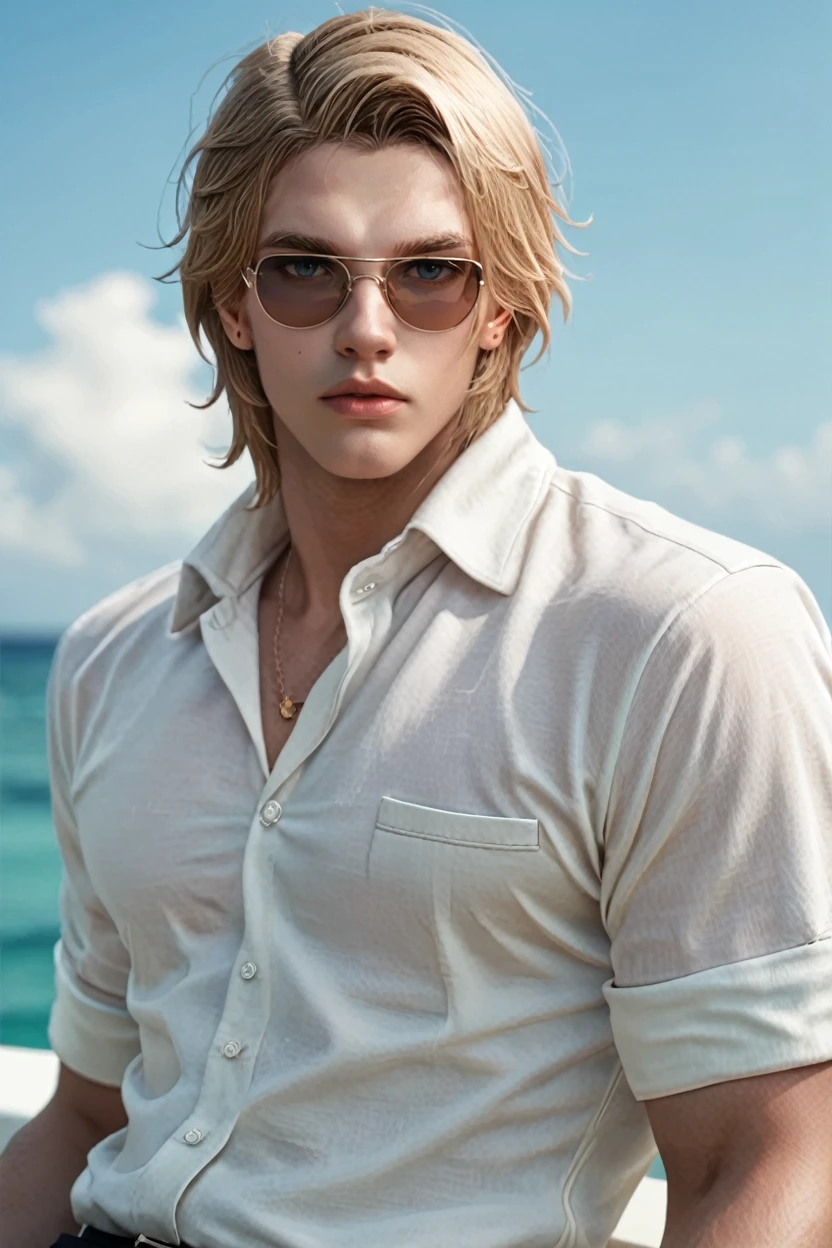 score_9, score_8_up, score_7_up, score_6_up
<lora:LAThirain:1.0>
LAThirain, 1boy, blonde hair, looking at viewer, posing on a luxury yacht, wearing a crisp white shirt and sunglasses, blue ocean all around, sun-kissed skin, relaxed yet sophisticated vibe